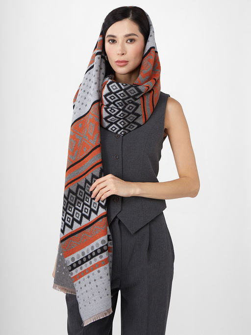 в составе ШЕРСТЬ и КАШЕМИР Большой, мягкий, теплый однотонный двусторонний палантин. - Tantino фото 9