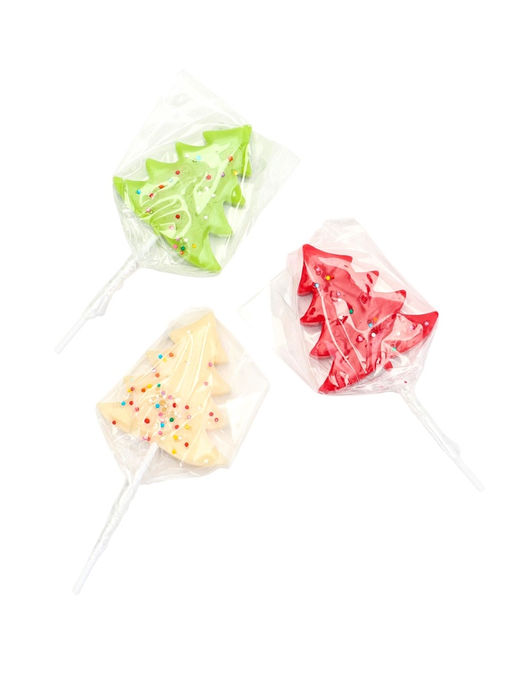 Цена за 20 шт. Карамель леденцовая новогодняя Елочка в обсыпке, яблоко, 35 г