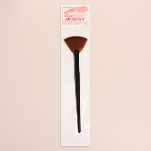 Кисть для макияжа, веерная, 16,5 ( +/- 1) см, цвет чёрный - Queen fair фото 3