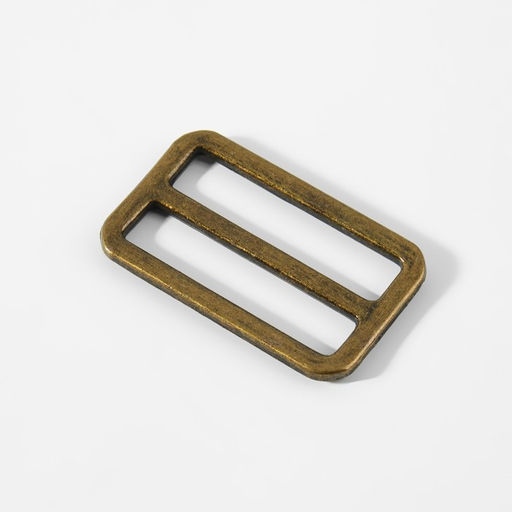 Пряжка регулирующая, двухщелевая, внутренняя ширина - 38 мм, толщина - 3,5 мм, 5 шт, цвет бронзовый - Арт узор фото 2