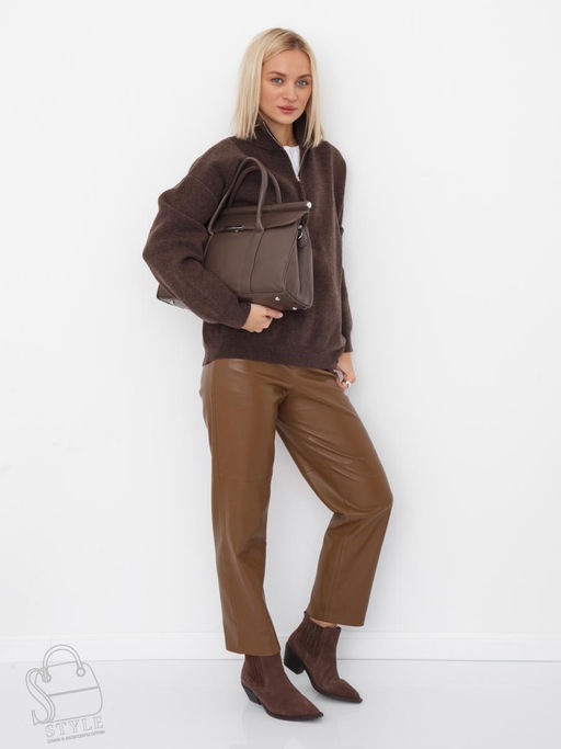 Сумка женская кожаная 98343SP cappuccino Velina Fabbiano-Safenta