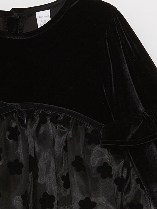 Bisiklet Yaka Uzun Kollu Kadife K?z Bebek Elbise - Waikiki фото 2