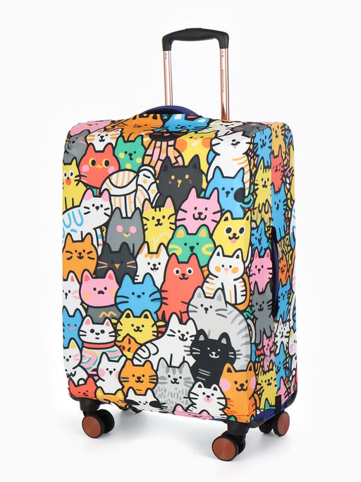 Чехол для чемодана «Котики», 28", разноцветный