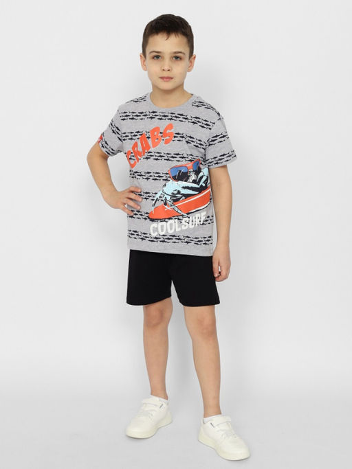 CRB wear/CSKB 63550-11-370 Футболка для мальчика,Светло-серый меланж/Ex.Cherubino  фото 2