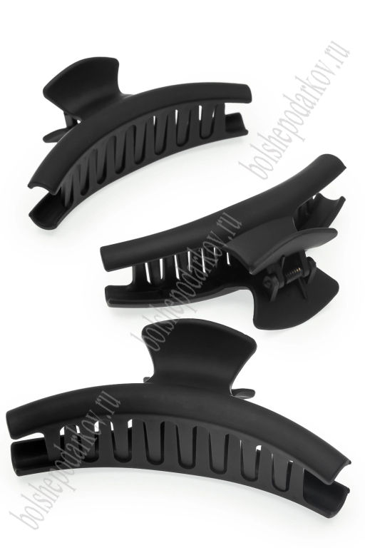 Крабики для волос матовые 12*5 см (12 шт) SF-7979, черный