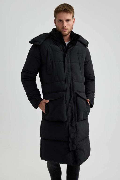 Водоотталкивающая куртка-пуховик с капюшоном. Парка - Defacto фото 3