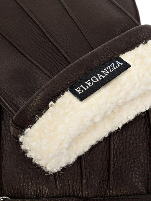 Перчатки мужские н/м ягн OS620 brown - Eleganzza фото 4