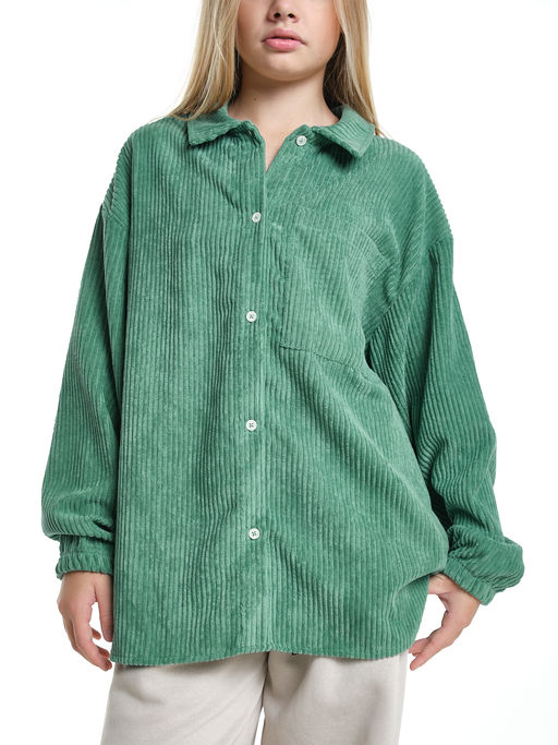 Вельветовая рубашка для девочки 22-7364 бежевый - Mini maxi фото 39