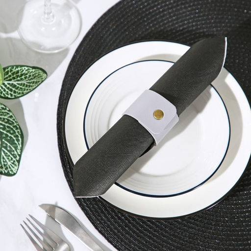 Кольцо для салфеток Доляна Елеганс, цвет серый  фото 2