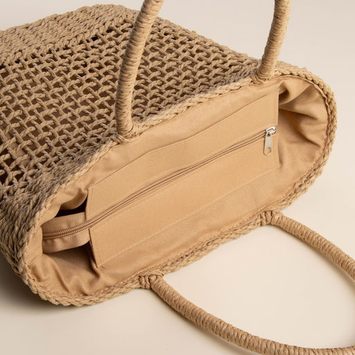 Сумка женская SL Home, ручное плетение, хлопок, длина ручек 18.5 см, 40×27 см