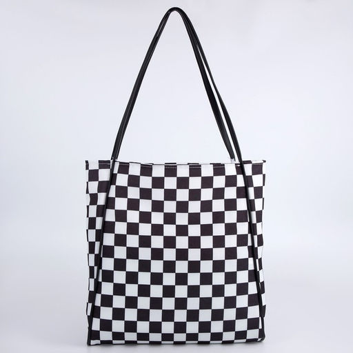 Сумка - шопер с нашивкой NAZAMOK Бело-чёрный, 40387 см  фото 8