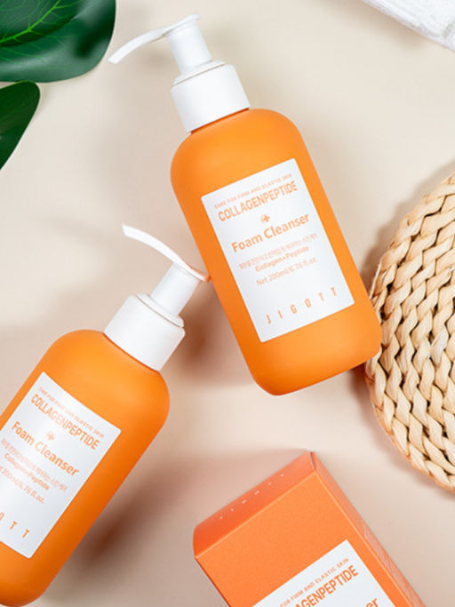 Jigott Очищающая пенка для лица с коллагеном и пептидами / Collagen + Peptide Foam Cleanser, 200 мл