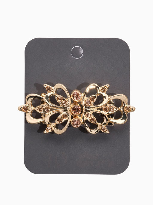 Зажим для кардигана «Ажур. Цветы», цвет золотой в золоте