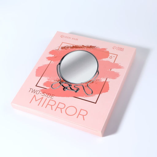 Зеркало настольное, с увеличением, круглое, двустороннее, настенное, 18×16 см, (d=13.5 см), зелёное