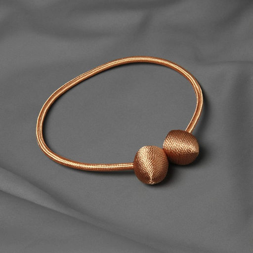 Цена за 3 шт. Подхват для штор Шарики, d = 3 см, 40 см, цвет светло-коричневый - Арт узор фото 2