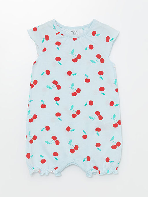 Bisiklet Yaka K?sa Kollu ?i?ekli K?z Bebek Tulum 2 li - Waikiki фото 3