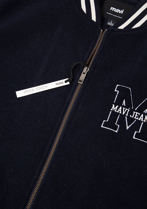 M Bask?l? Lacivert Bomber Ceket - Mavi фото 7