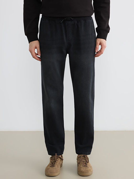 Beli Lastikli Erkek Jean Pantolon