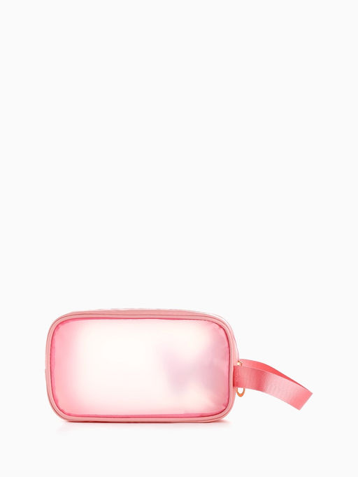 Косметичка на молнии для бассейна, с ручкой, с принтом, розовая