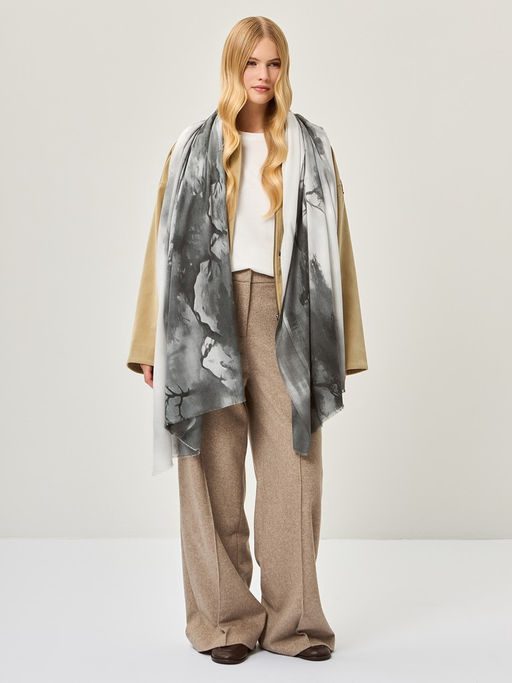 Палантин жен. виск+шерсть 90х200 LG33-605-20