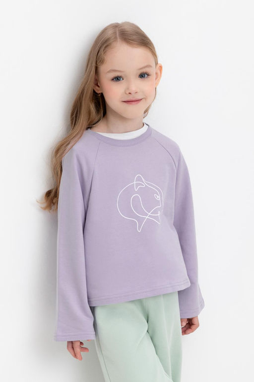 К 302488/пастельно-лиловый джемпер для дев