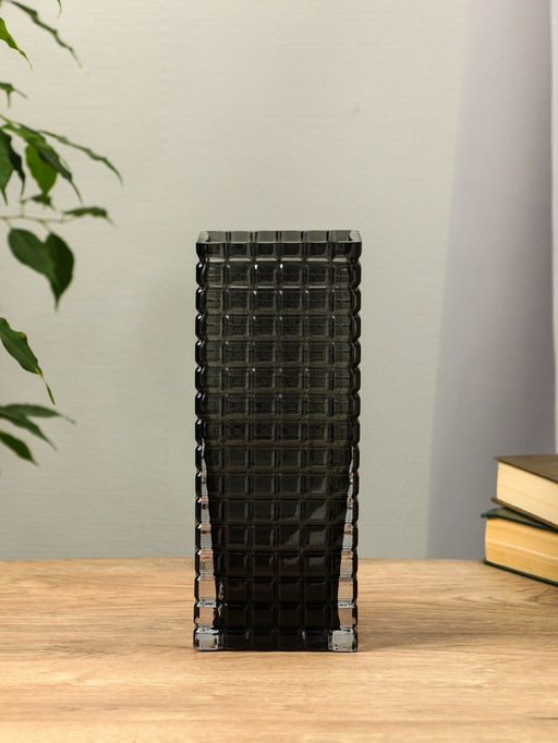 Ваза для цветов «Валери», кубики, 24.5×10 см, стекло, серая