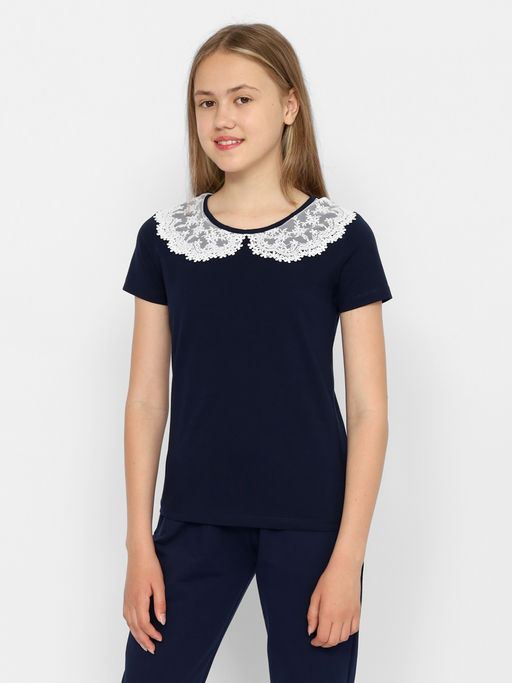 CRB wear/CWJG 63197-41 Джемпер для девочки,темно-синий/Ex.Cherubino  фото 3