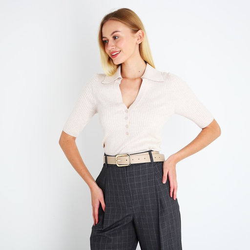 Ремень женский, ширина 3,3 см, пряжка металл, цвет бежевый - Simaland фото 3