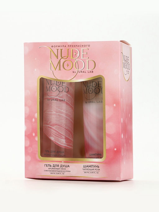Подарочный набор NUDE MOOD, гель для душа и шампунь для волос, 2?250 мл, аромат розы и пиона, URAL LAB  фото 12