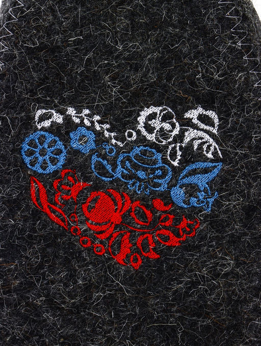 Шапка для бани с принтом "Цветочный триколор", серая