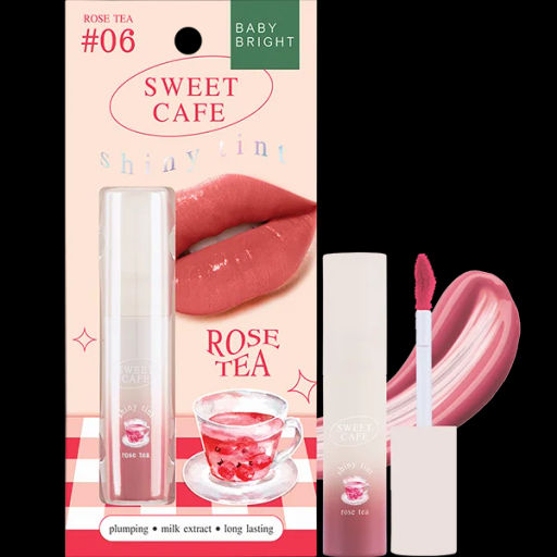 Тинт для Губ и Щек Глянцевый Sweet Cafe (06 Rose Tea, Персиковый) BABY BRIGHT, 2.8 гр  фото 5