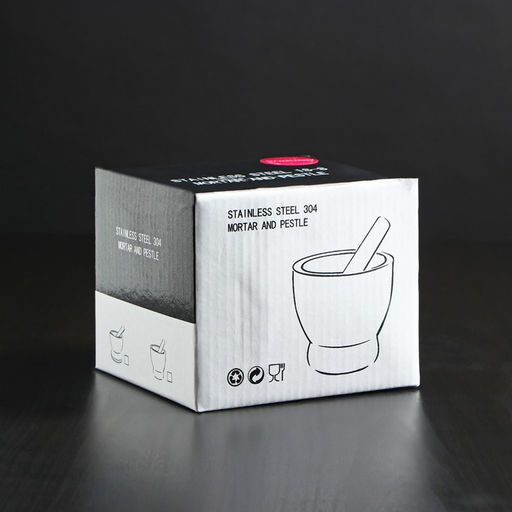 Ступка с пестиком Доляна Steel, d=10 см, нержавеющая сталь, серебристая фото 4