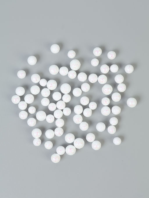 Цена за 2 шт. Фигурка для поделок и декора Шар, набор 55 шт., размер 1 шт.: 0.5  1 см, цвет белый