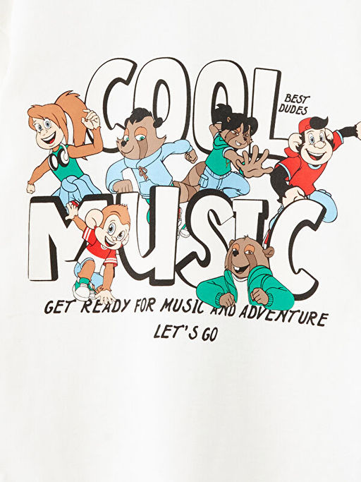 Bisiklet Yaka Uzun Kollu Bask?l? K?z Bebek Ti??rt - Waikiki фото 2