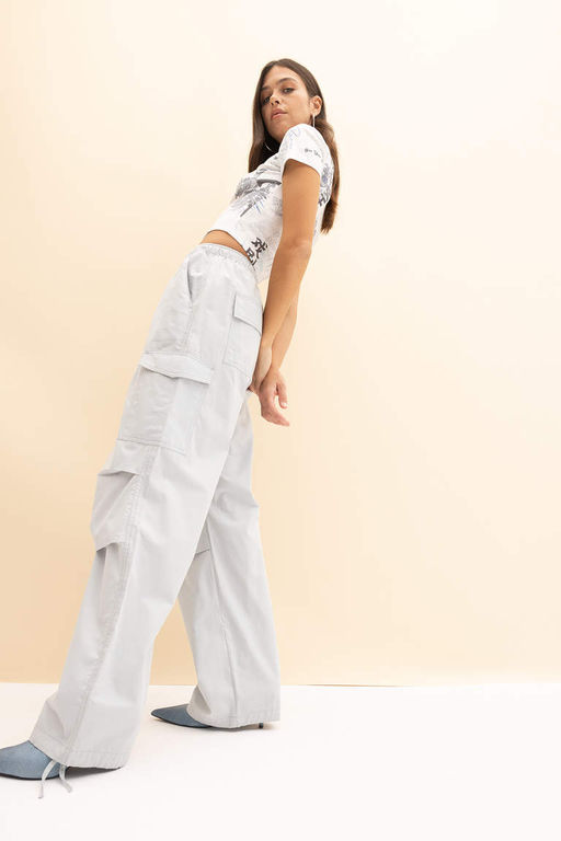 Классные брюки из 100% хлопка из поплина Parachute - Defacto фото 2