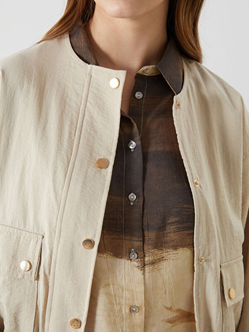 Bisiklet Yaka Oversize Kad?n Bomber Ceket