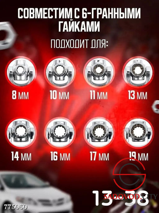 Гаечный ключ вращающиеся головки на 360