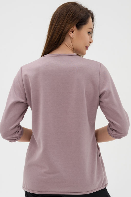 Кофта женская из коттон фита Анфиса кофе макси - Амадэль фото 12