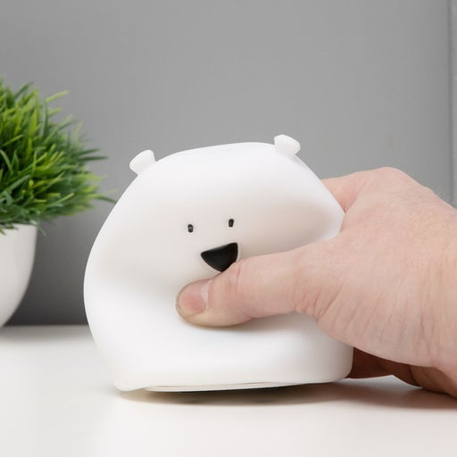 Фигурка светящаяся RISALUX «Антистресс мякиш мишка», LED-ночник, RGB, от батареек 3×ААА, 9×9×10.5 см