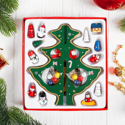 Сувенир Елка на подставке, градиент, цвет микс