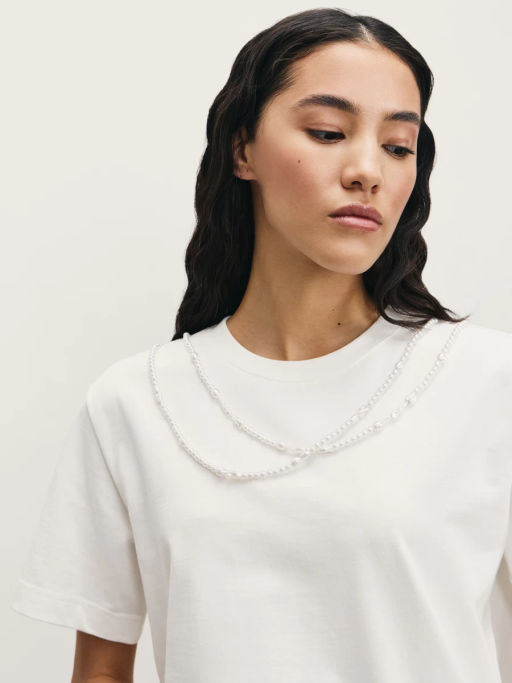 Футболка с декоративными бусами / Zarina  фото 6