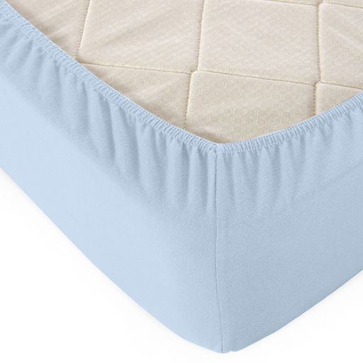 Простыня на резинке трикотаж , борт 20 см Небесный 90х200