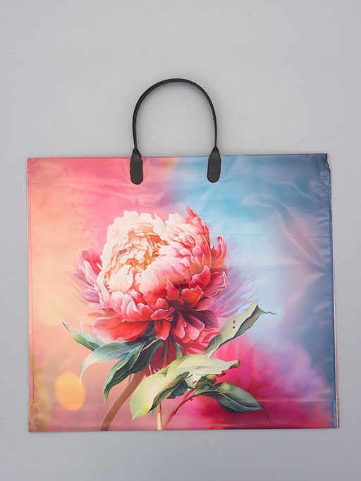 Цена за 10 шт. Пакет Цветы ассорти, полиэтиленовый с пластиковой ручкой, 38?34 + 3 см, 90 мкм