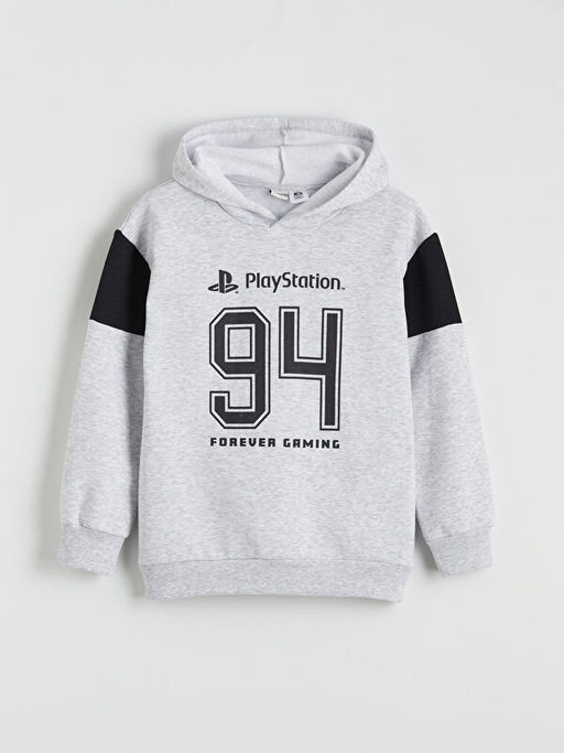 Kap??onlu PlayStation Bask?l? Erkek ?ocuk Sweatshirt