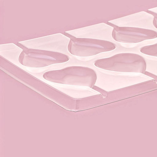 Форма для шоколада и конфет Сердце, 27.2?18.2 см, 8 ячеек, прозрачная