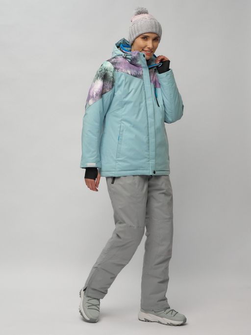 Горнолыжный костюм женский большого размера голубого цвета 02263Gl - Chunmai фото 4