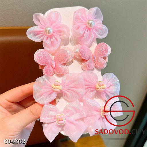 Набор детских заколок с бантом для волос