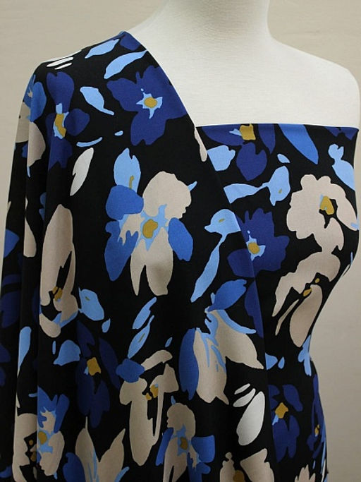 Штапель Лоретта цв.черный, ш1.45м, вискоза-100%, 100гр/м.кв - Купава фото 8