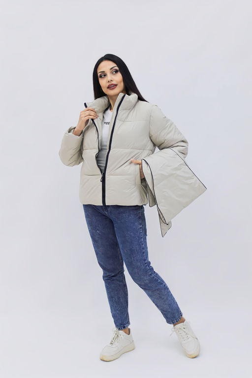 Демисезонная женская куртка весна осень +дутый шарф-косынка 8193