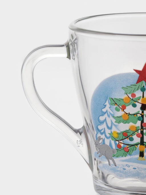 Цена за 20 шт. Кружка Грация. Лошадка новый год , 270 мл, стекло, прозрачная, рисунок МИКС